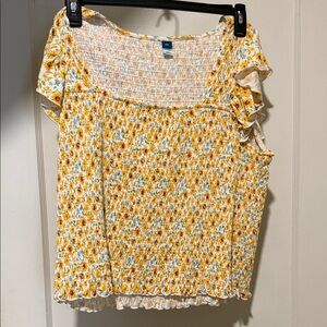 Old Navy Floral Ruffle Sleeve Blouse